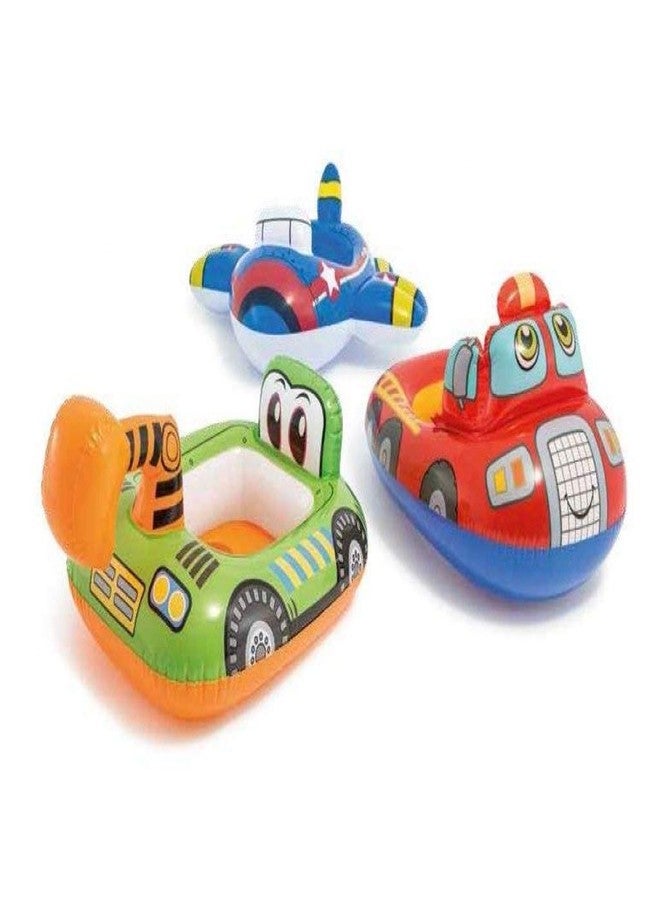 STACKRAID Vehicle Fire Engine Shape Sit Pool Float Tube Boat Beach Water Swimming Pool Tube Inflatable Kiddie Swim Water Ring Swimming Tube Ring for Kids (Bulldozer Swim Tube) - Image 4